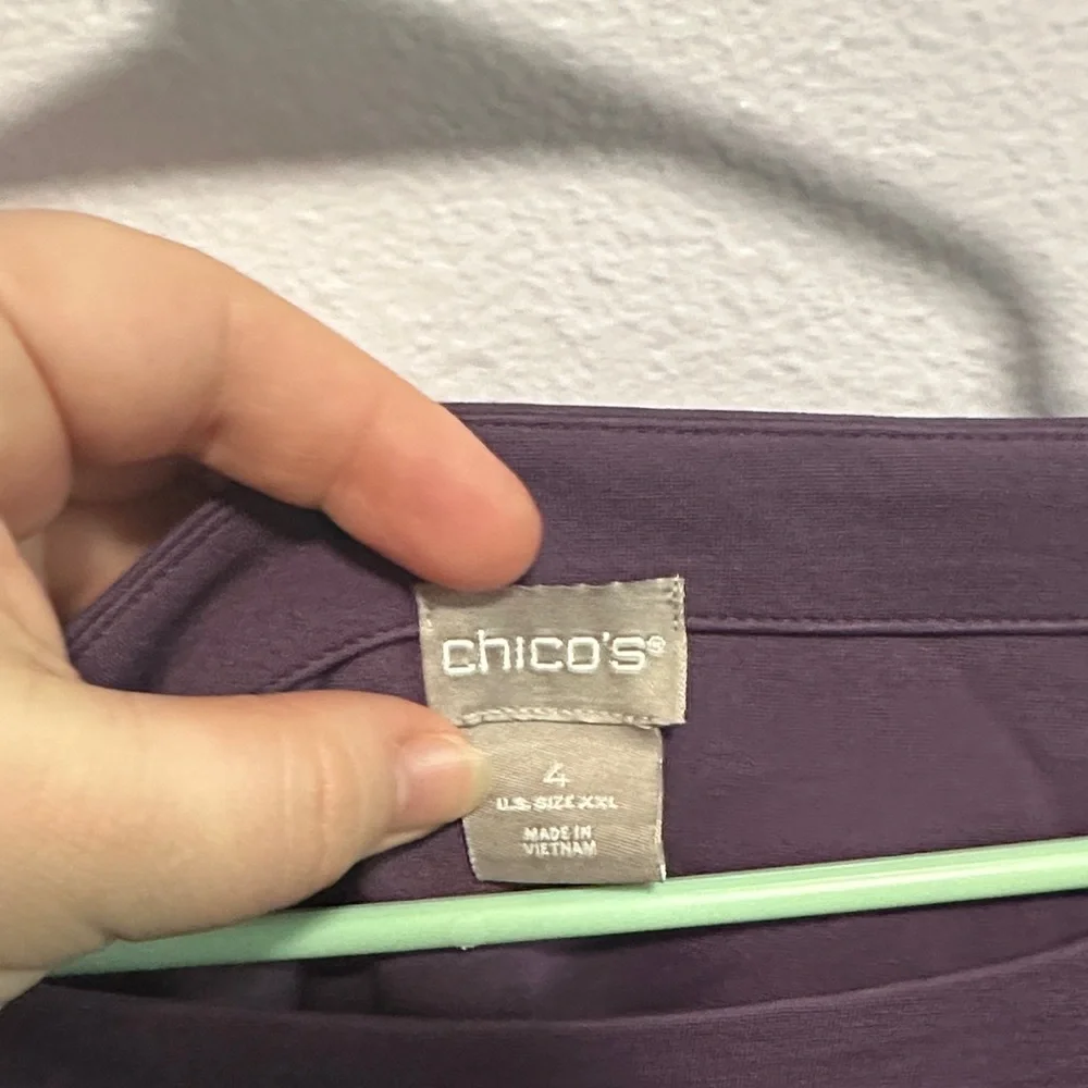 Chico's Deep Purple Long Sleeve Top - Picture 2 of 5